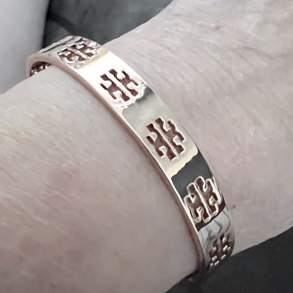 NWOT Tory Burch Authentic Rose Gold Pierced Cuff Bracelet - Picture 8 of 11